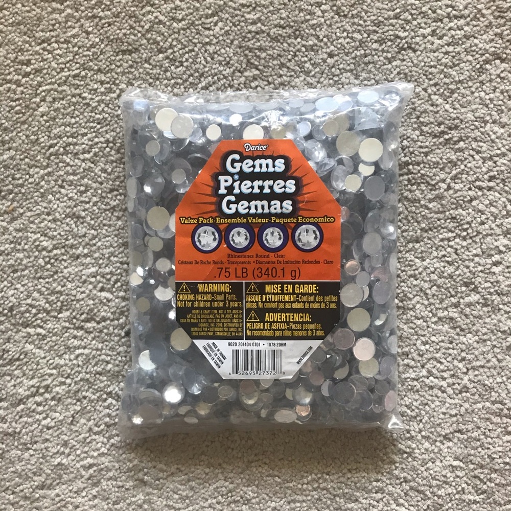 Darice Clear Round Rhinestone Gems